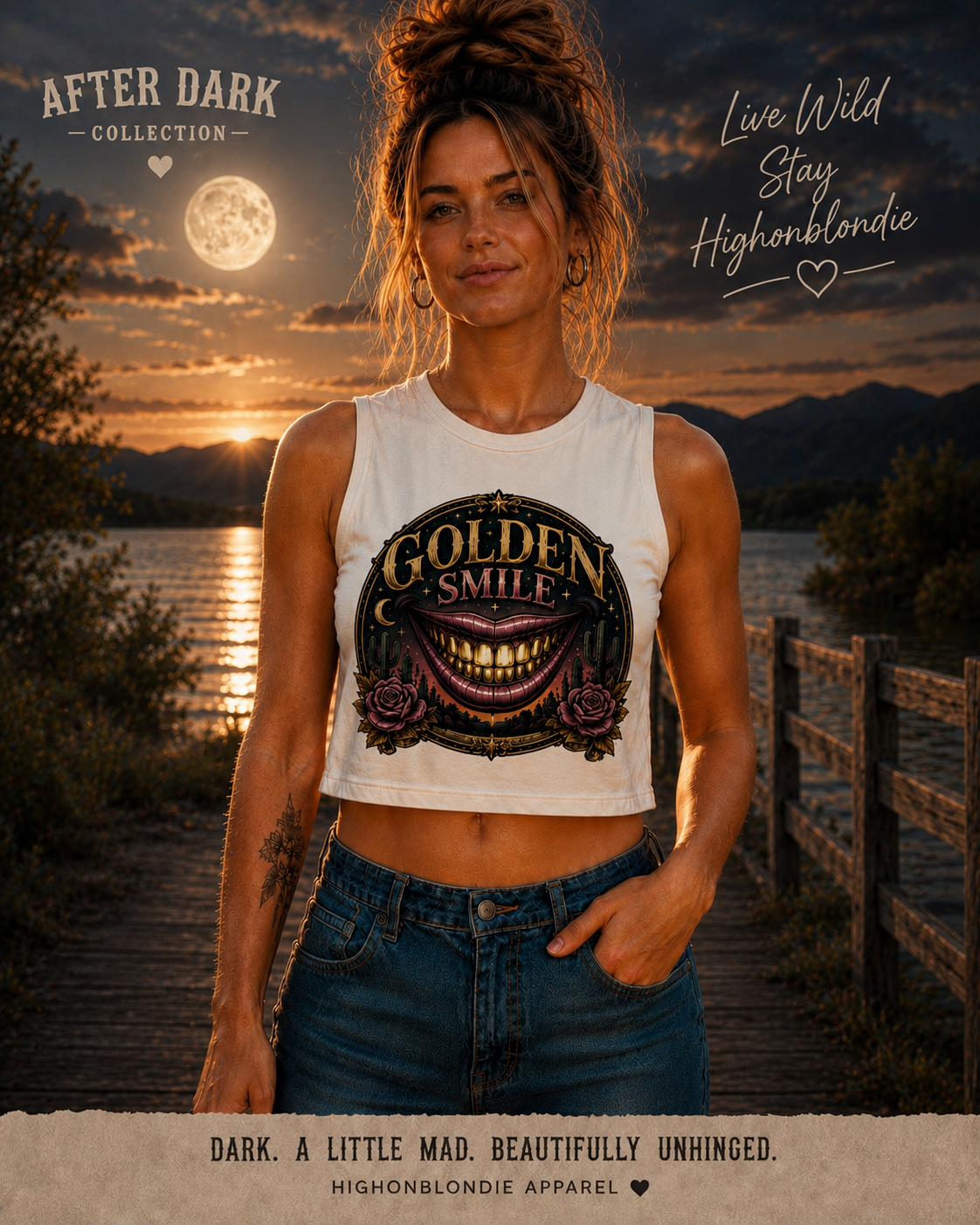 Golden Smile Crop Top | After Dark Collection