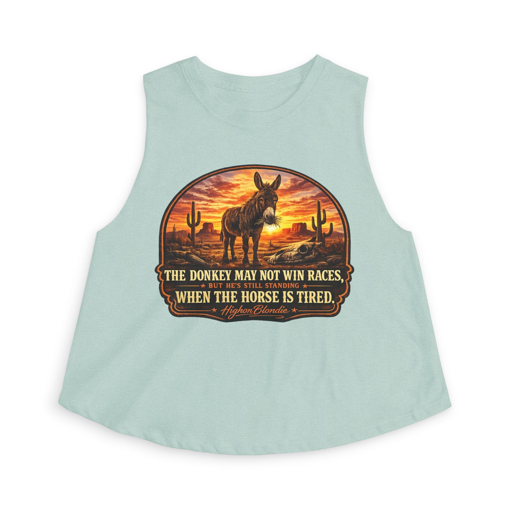 The Donkey May Not Win Races Crop Top | Back Road Collection
