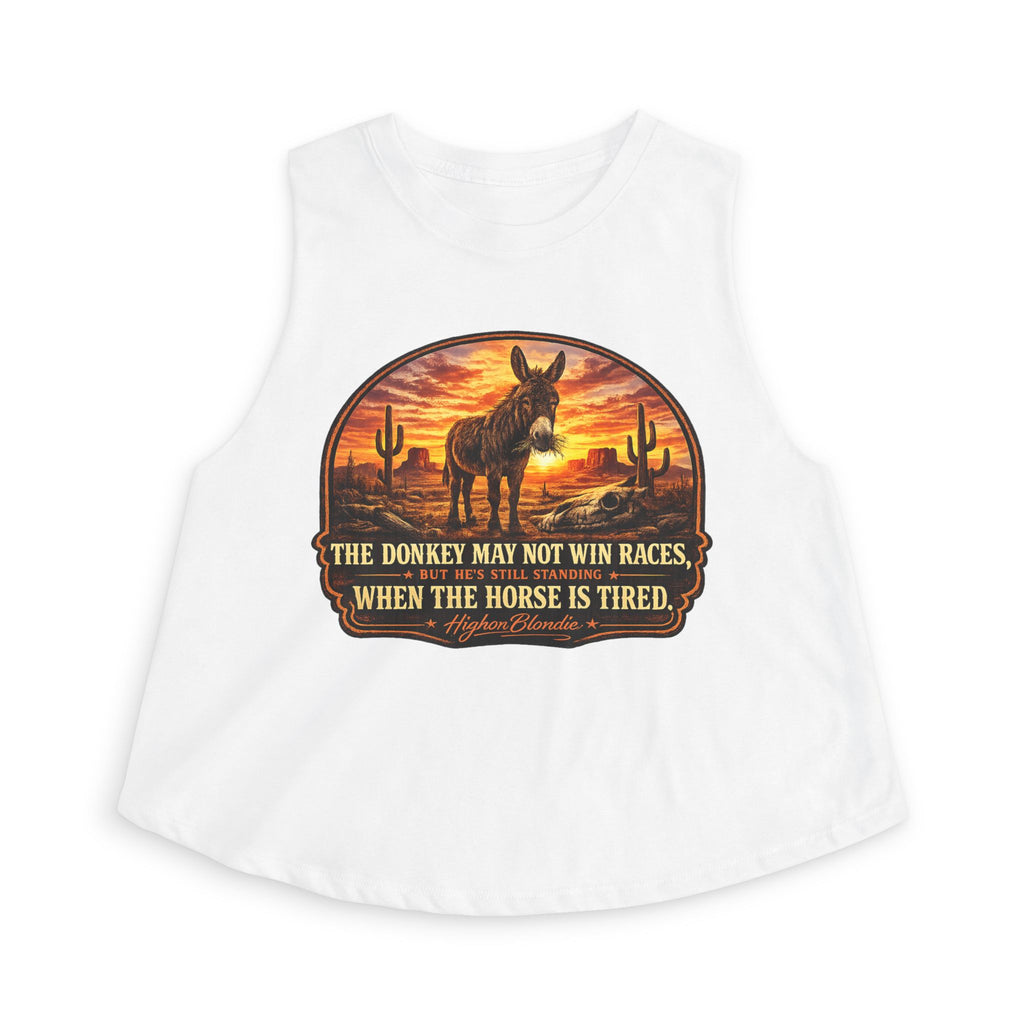 The Donkey May Not Win Races Crop Top | Back Road Collection
