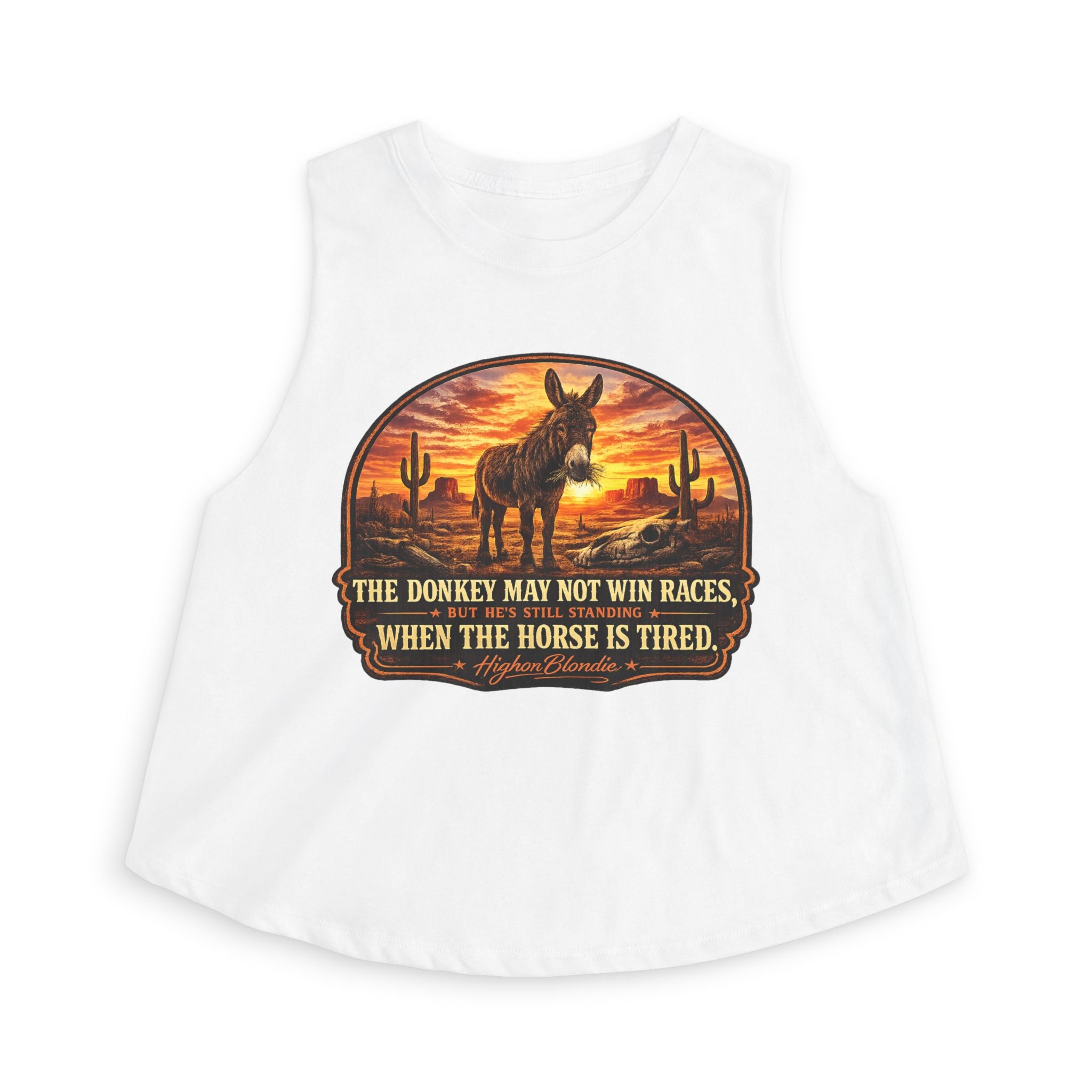 The Donkey May Not Win Races Crop Top | Back Road Collection