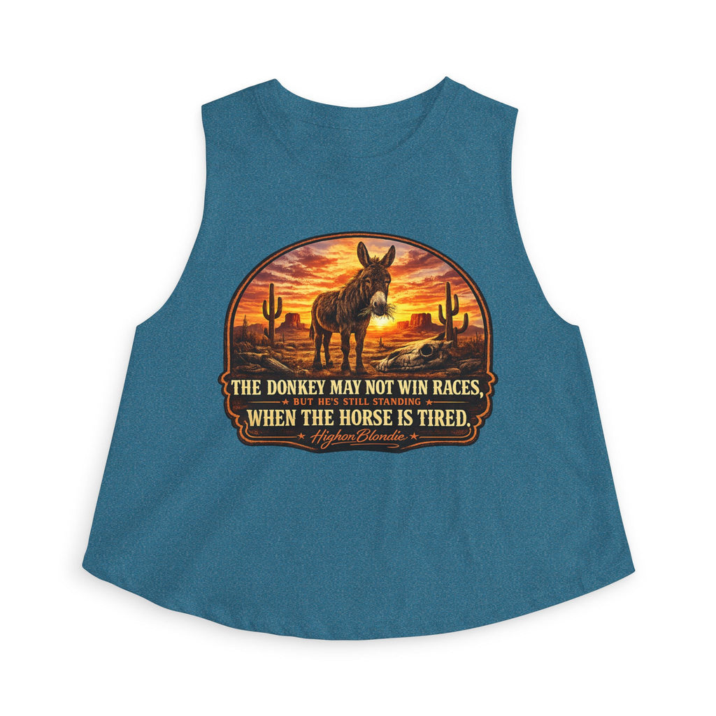 The Donkey May Not Win Races Crop Top | Back Road Collection