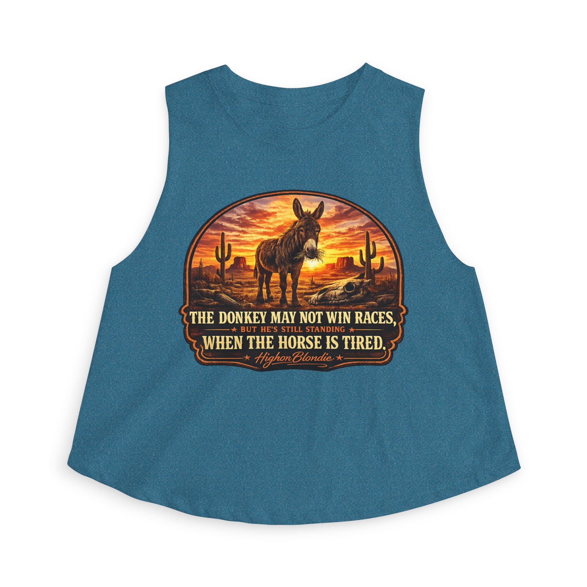 The Donkey May Not Win Races Crop Top | Back Road Collection