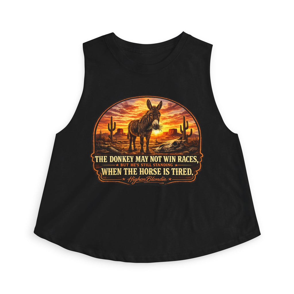 The Donkey May Not Win Races Crop Top | Back Road Collection