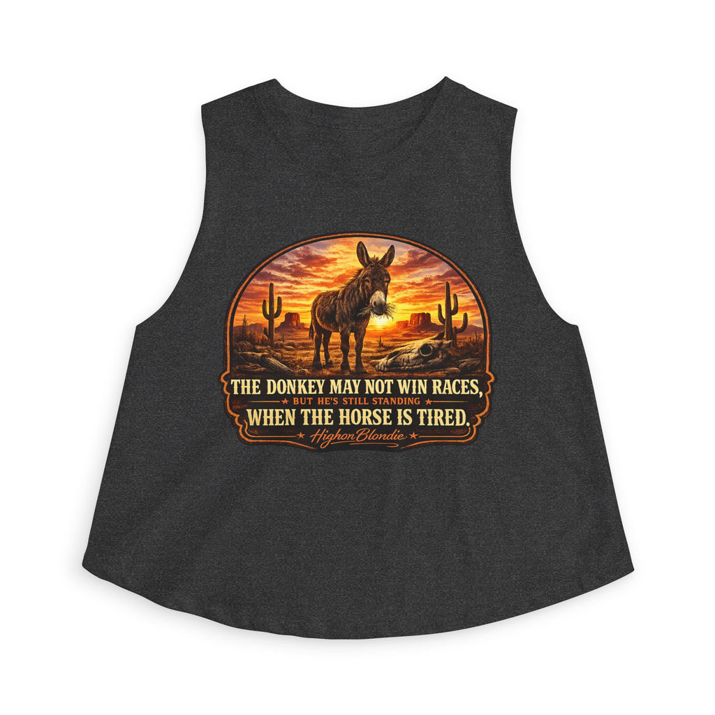 The Donkey May Not Win Races Crop Top | Back Road Collection