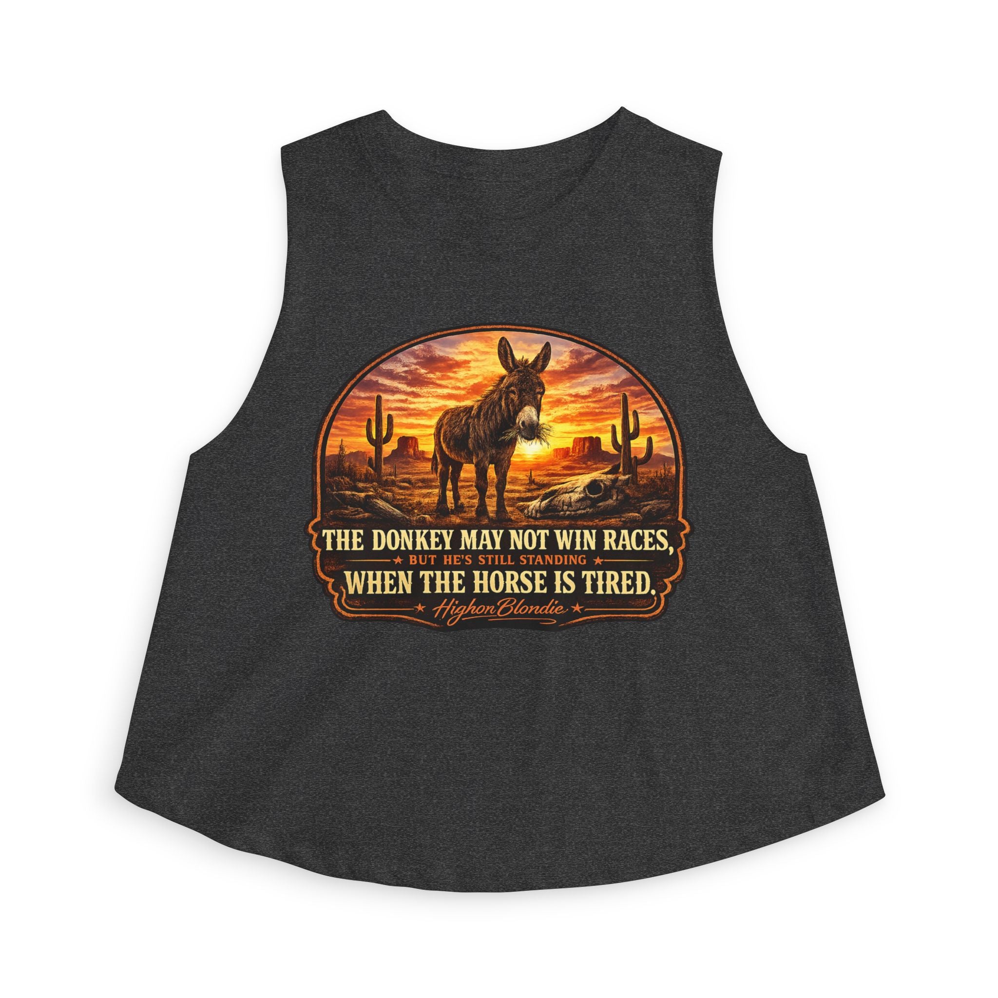 The Donkey May Not Win Races Crop Top | Back Road Collection