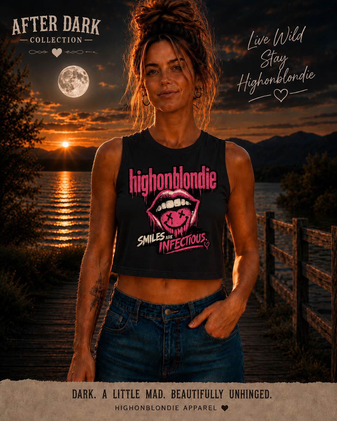 Smiles Are Infectious Crop Top | After Dark Collection