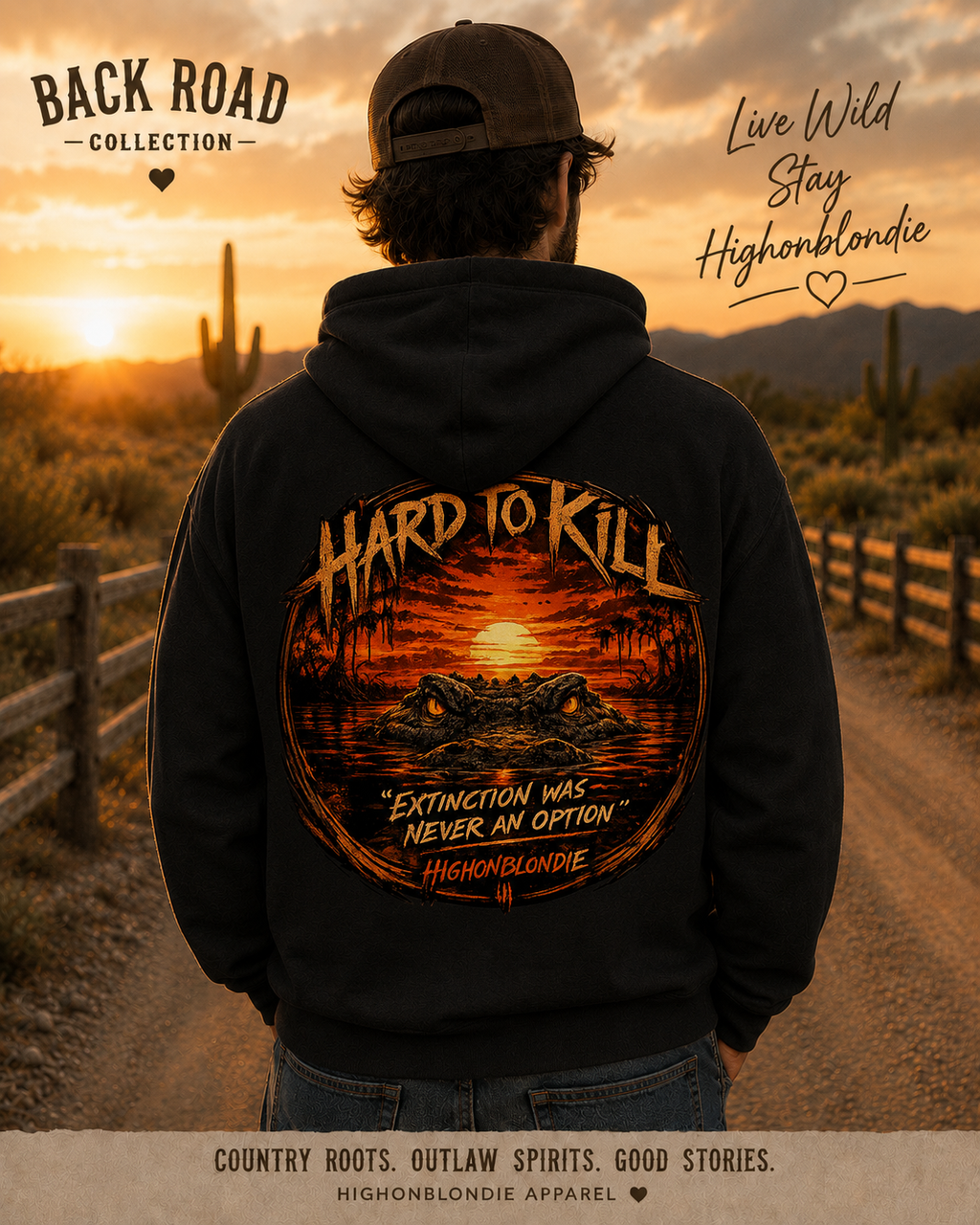 Hard to Kill Hoodie | Back Road Collection